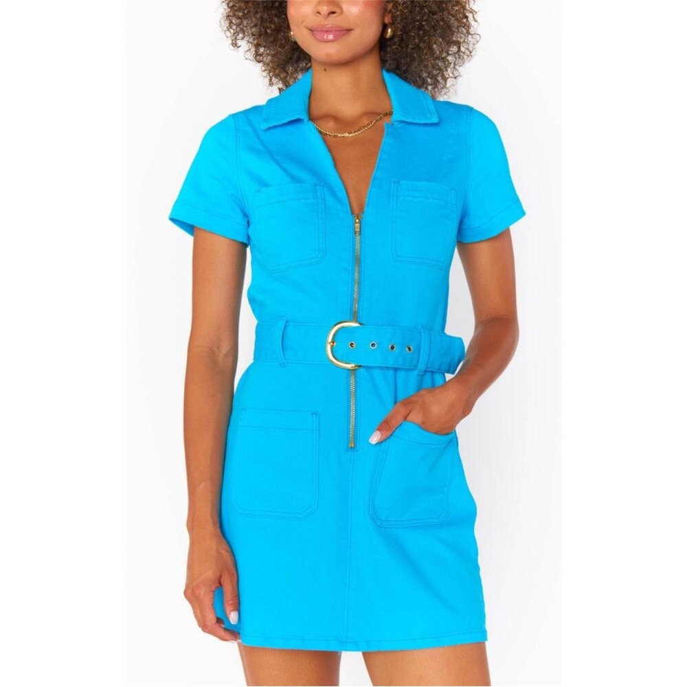 Show Me Your Mumu Tempe Mini Dress Azure Denim Size Large
